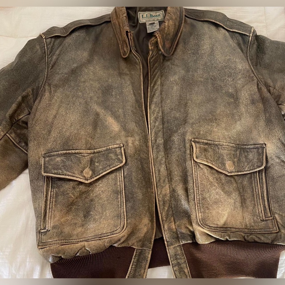 LLbean Leather bomber